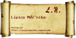 Lipics Mónika névjegykártya